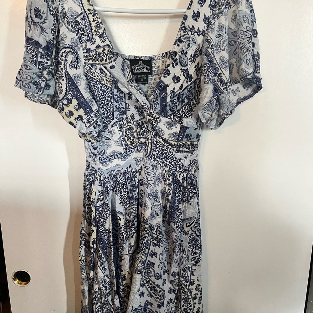 Angie Blue and White Floral Mini Dress